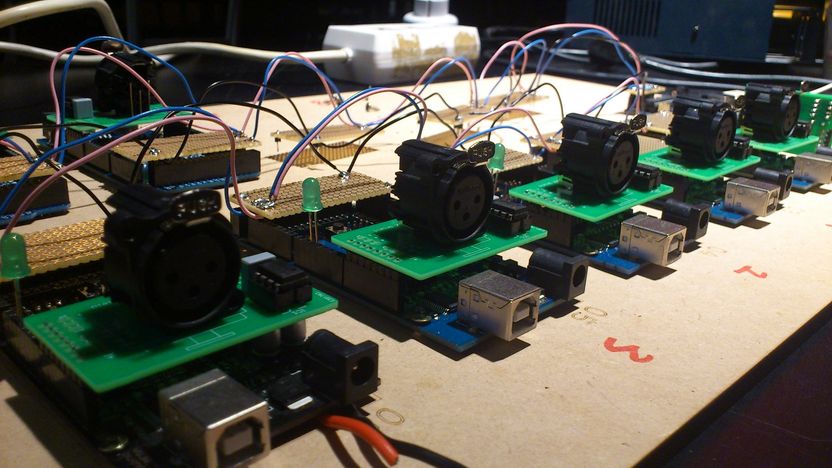 Arduino boards with light source output socket installed